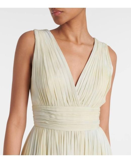 Elie Saab Green Bedruckte Robe Aus Georgette