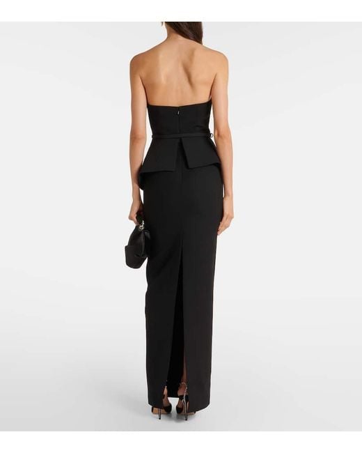 Roland Mouret Black Corset Crepe Gown