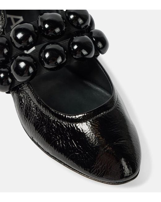 Alaïa Black Mary-Jane-Ballerinas Sphere Aus Lackleder