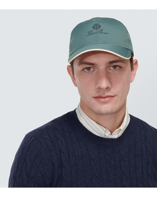 Loro Piana Green Logo Baseball Cap for men