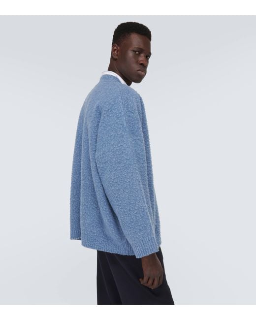 Cardigan en laine melangee Loewe pour homme en coloris Blue