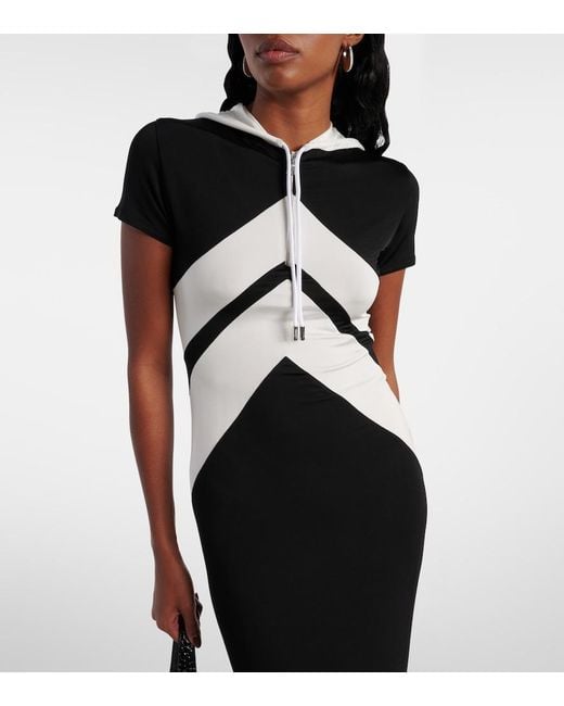 Jean Paul Gaultier Black Paneled Jersey Maxi Dress