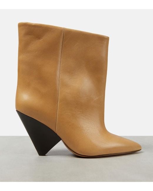 Isabel Marant Natural Miller Leather Ankle Boots