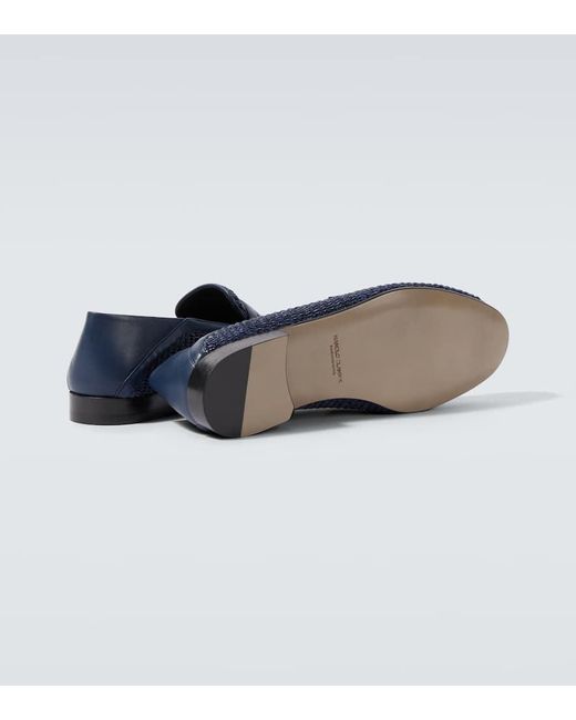 Mocasines Penny Padstow De Rafia Y Piel Manolo Blahnik de hombre de color Blue