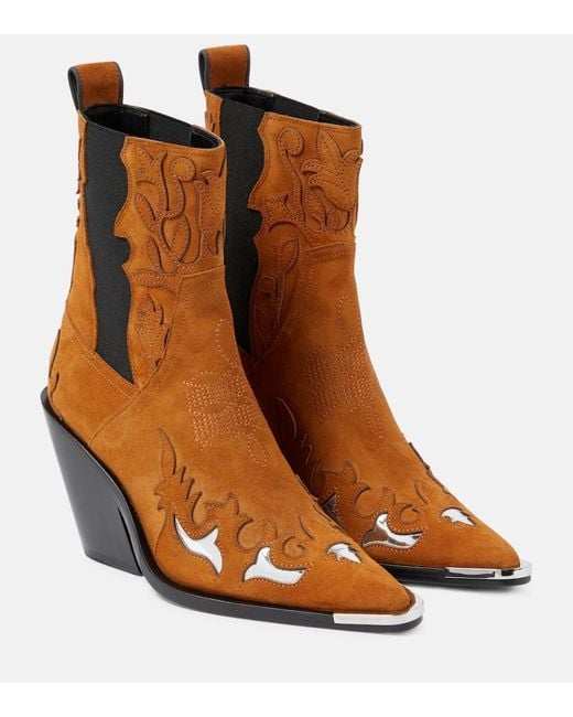 Rabanne Brown Suede Ankle Boots