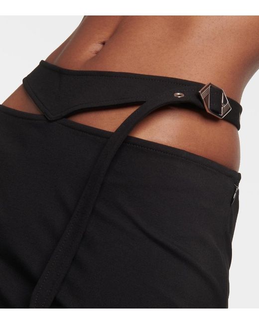 The Attico Black Cutout Midi Skirt