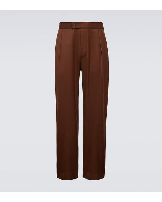 Pantaloni in cotone e lino di King & Tuckfield in Brown da Uomo