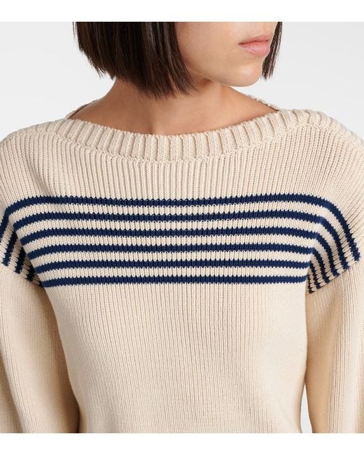 Balenciaga White Striped Cotton Sweater