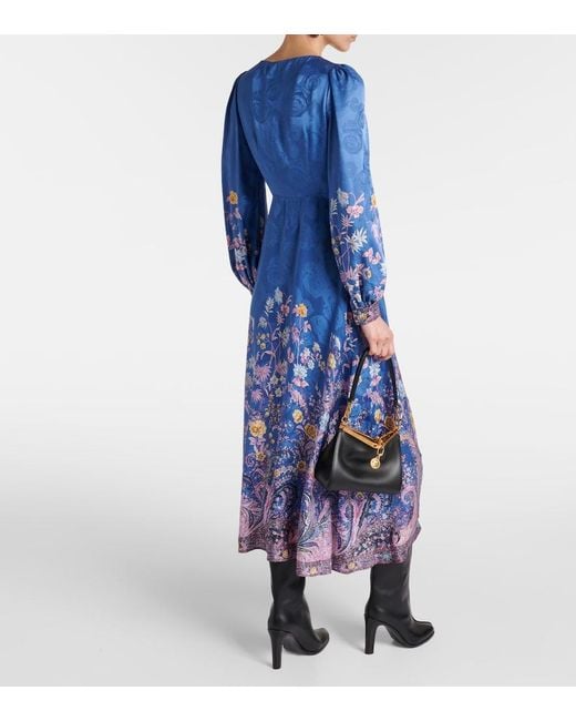 Etro Blue Paisley Midi Dress