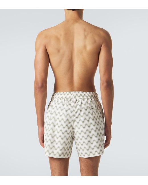 Frescobol Carioca White Rio Printed Swim Trunks for men