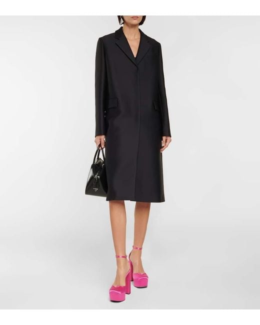 Prada Pink Satin Platform Pumps