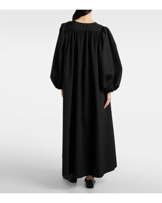 The Row Black Beauvoir Silk And Wool Maxi Dress