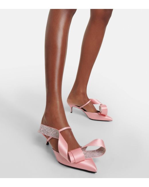 Area Pink X Sergio Rossi Marquise Crystal-embellished Mules