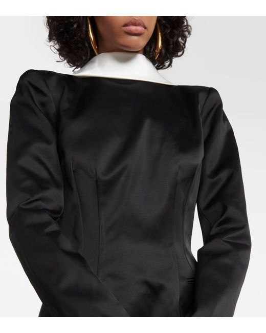 Vestido blazer de mezcla de algodon LAQUAN SMITH de color Black