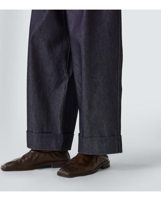 Jean Ample Roll Cuff A Taille Haute King & Tuckfield pour homme en coloris Blue
