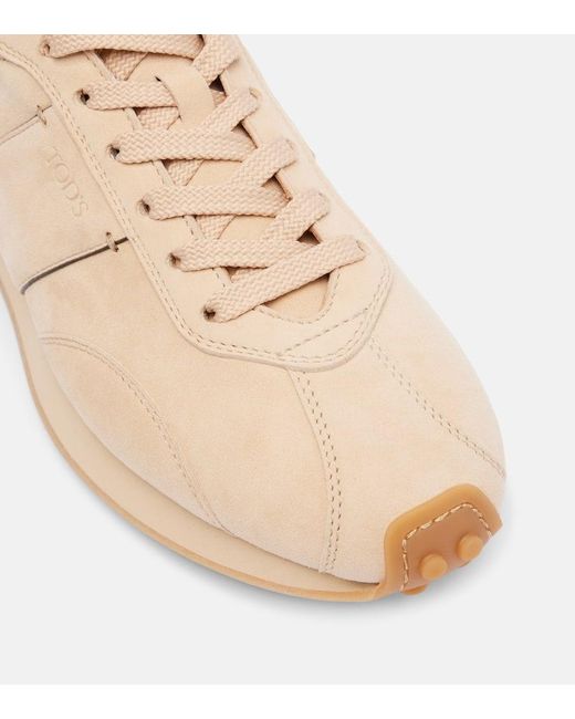 Tod's Natural Sneakers T Vintage Aus Veloursleder