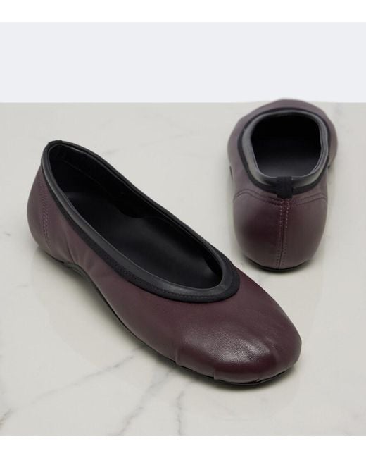 Dries Van Noten Red Leather Ballet Flats