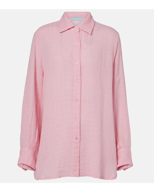Melissa Odabash Pink Leona Cotton Shirt