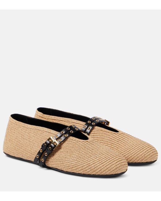 Alaïa Brown Braided Ballet Flats