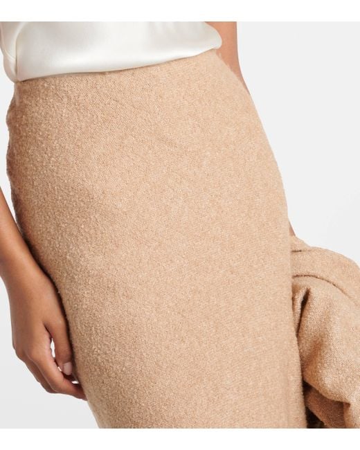 Gabriela Hearst Natural Belo Silk And Wool Boucle Maxi Skirt