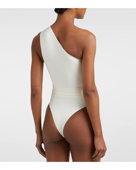 Banador De Un Solo Hombro Balmain de color White