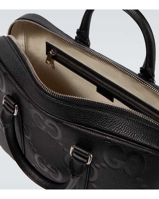 Gucci Black Jumbo Gg Leather Briefcase for men
