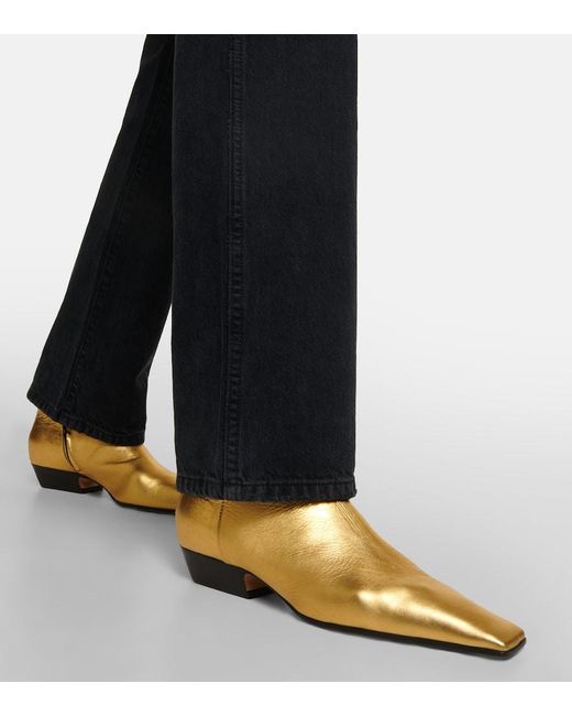 Khaite Ankle Boots Marfa aus Metallic-Leder