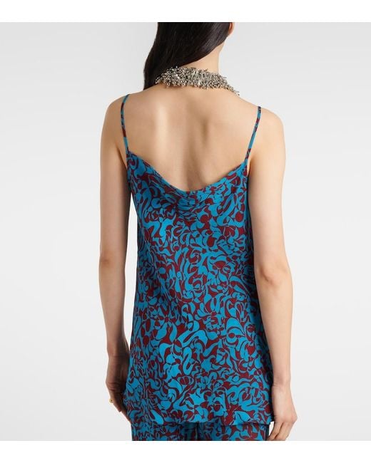 Dries Van Noten Blue Printed Top