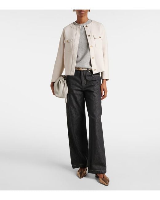 Max Mara Natural Jacke Gradara Aus Einem Baumwollgemisch