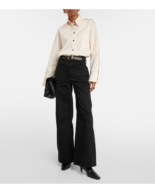 Victoria Beckham Natural Oversized Cotton Shirt