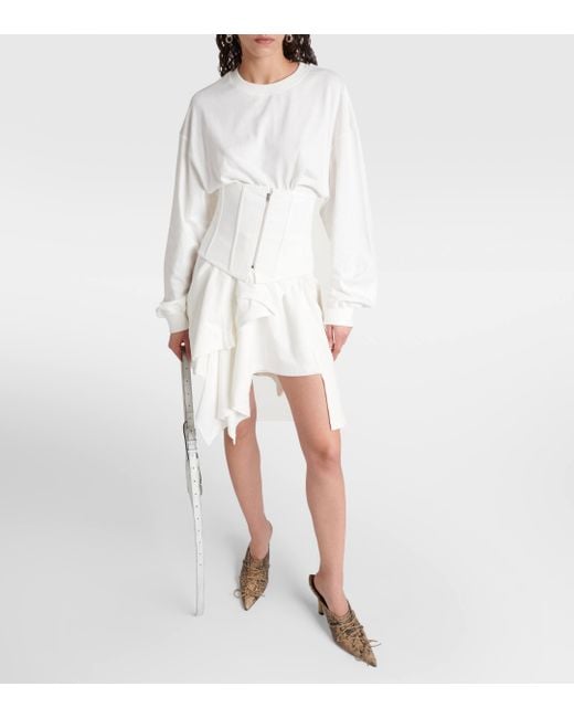 Robe asymetrique en coton Acne en coloris White