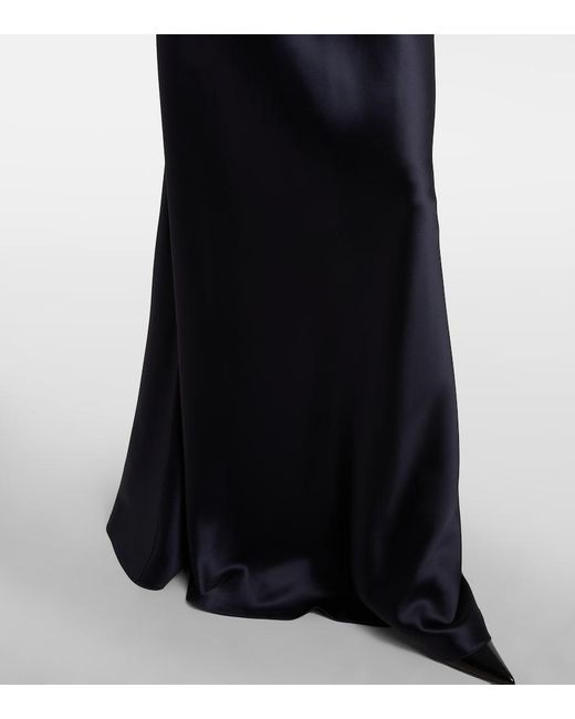Ralph Lauren Blue Satin Maxi Skirt