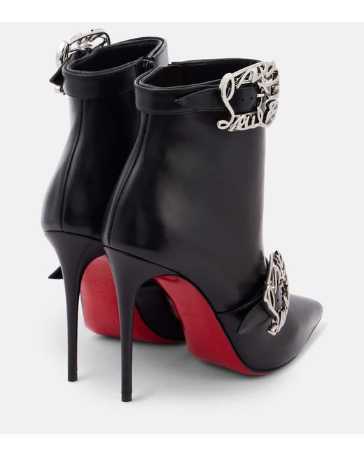 Christian Louboutin Black Giddylina 100 Ankle Boots Aus Leder Mit Schnallen