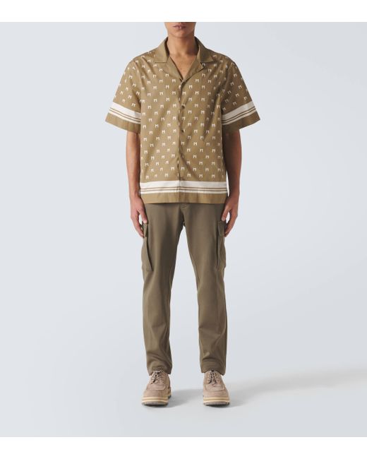 Moncler Natural Monogram Cotton Bowling Shirt for men