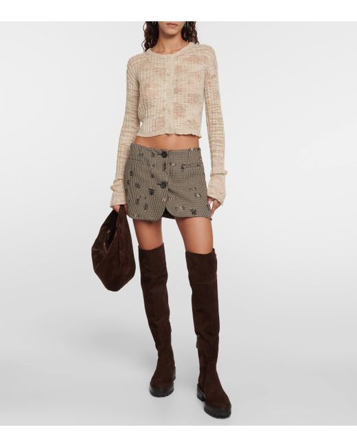 Aquazzura Brown Whitney Suede Knee-high Boots