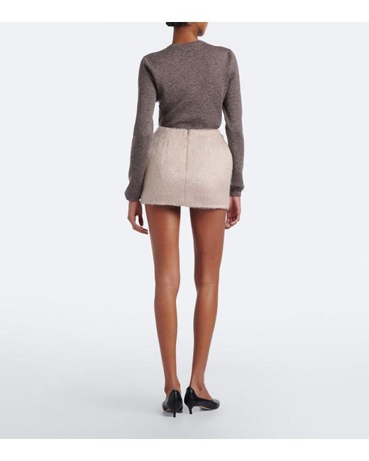 Magda Butrym White Mohair And Wool-Blend Miniskirt