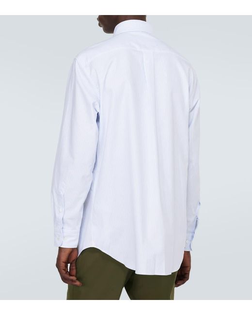Camicia Oxford Agui in cotone a righe di Loro Piana in White da Uomo