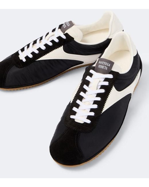 Bottega Veneta Black Shot Suede-Trimmed Sneakers for men