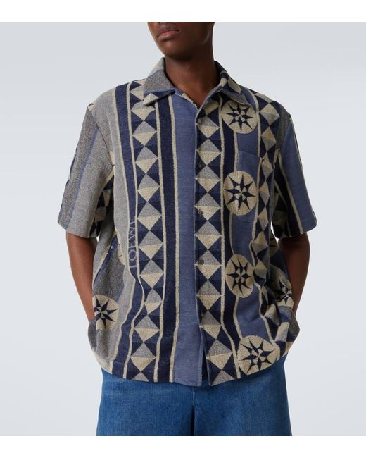 Camisa Bowling De Rizo En Jacquard Loewe de hombre de color Blue