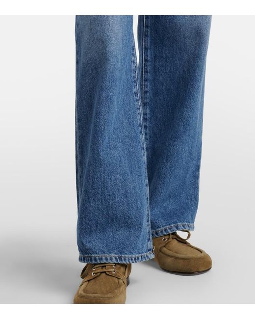 AG Jeans Blue Kora High-Rise Wide-Leg Jeans