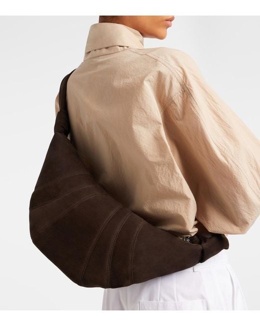 Lemaire Black Croissant Medium Leather Shoulder Bag