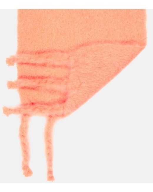 Jil Sander Orange Mohair And Wool-Blend Scarf