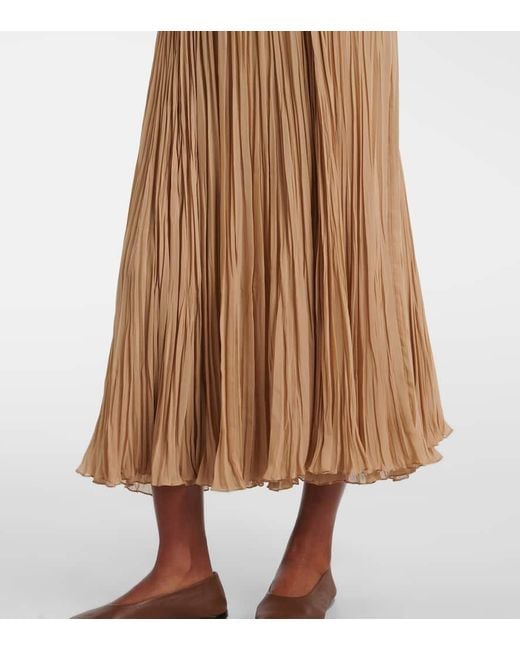 Ralph Lauren Brown Jordyn Pleated Chiffon Maxi Skirt