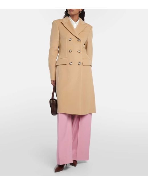 Sportmax Natural Selim Double-breasted Wool Coat