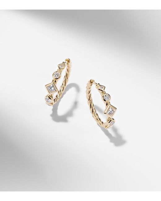 David Yurman White Petite Modern Renaissance 18Kt Earrings With Diamonds
