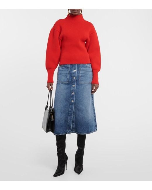 Citizens of Humanity Blue Anouk Denim Midi Skirt