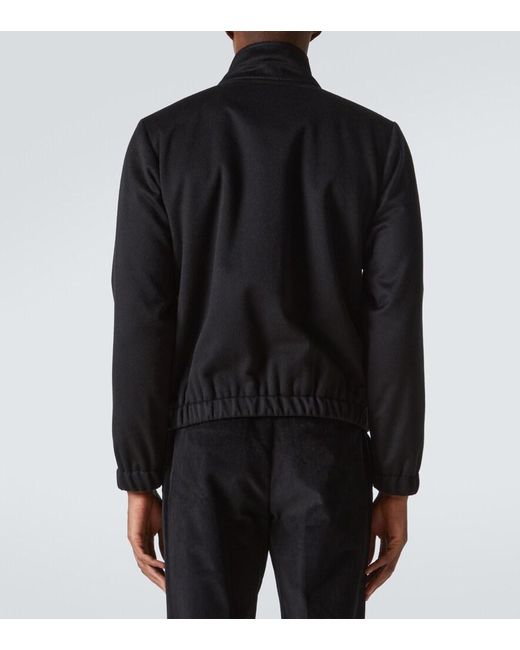 Saman Amel Blue Camillo Cashmere Bomber Jacket for men