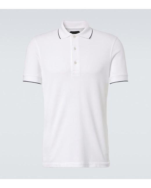 Tom Ford White Pique Polo Shirt for men