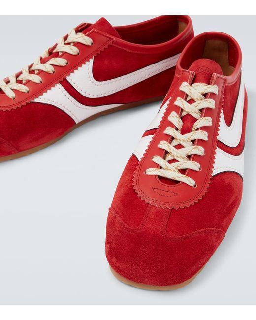 Dries Van Noten Red Suede Sneakers for men