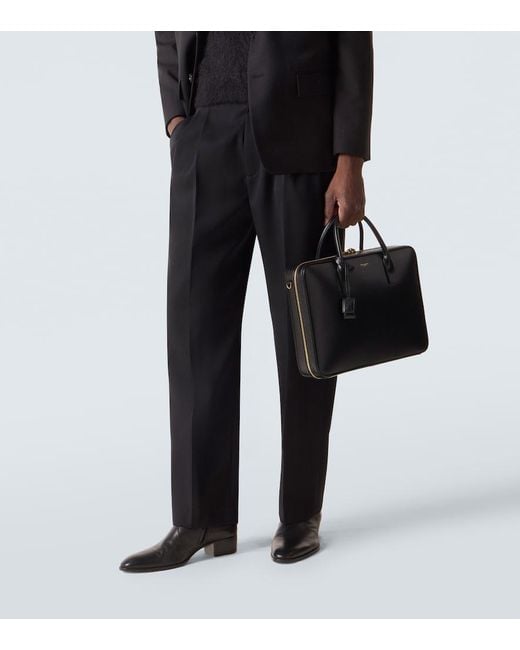 Saint Laurent Black Leather Briefcase for men